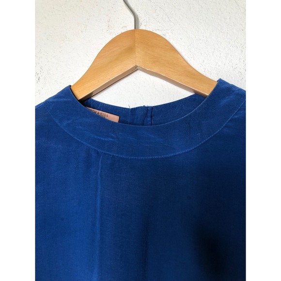 Scotch & Soda Blue Long Sleeve Knot Front Blouse Top Size Large Office - Picture 11 of 16